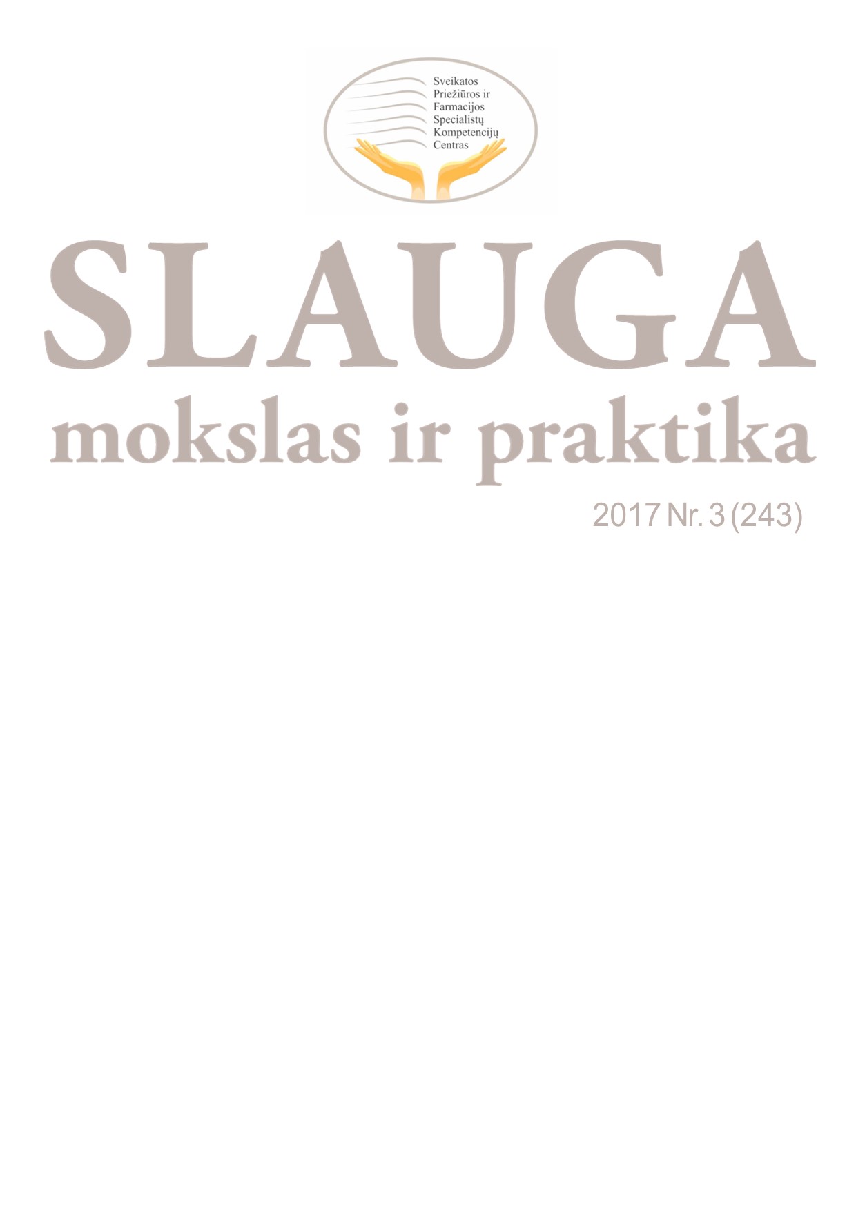 Slauga. Mokslas ir praktika viršelis 2017 Nr. 3 (243)