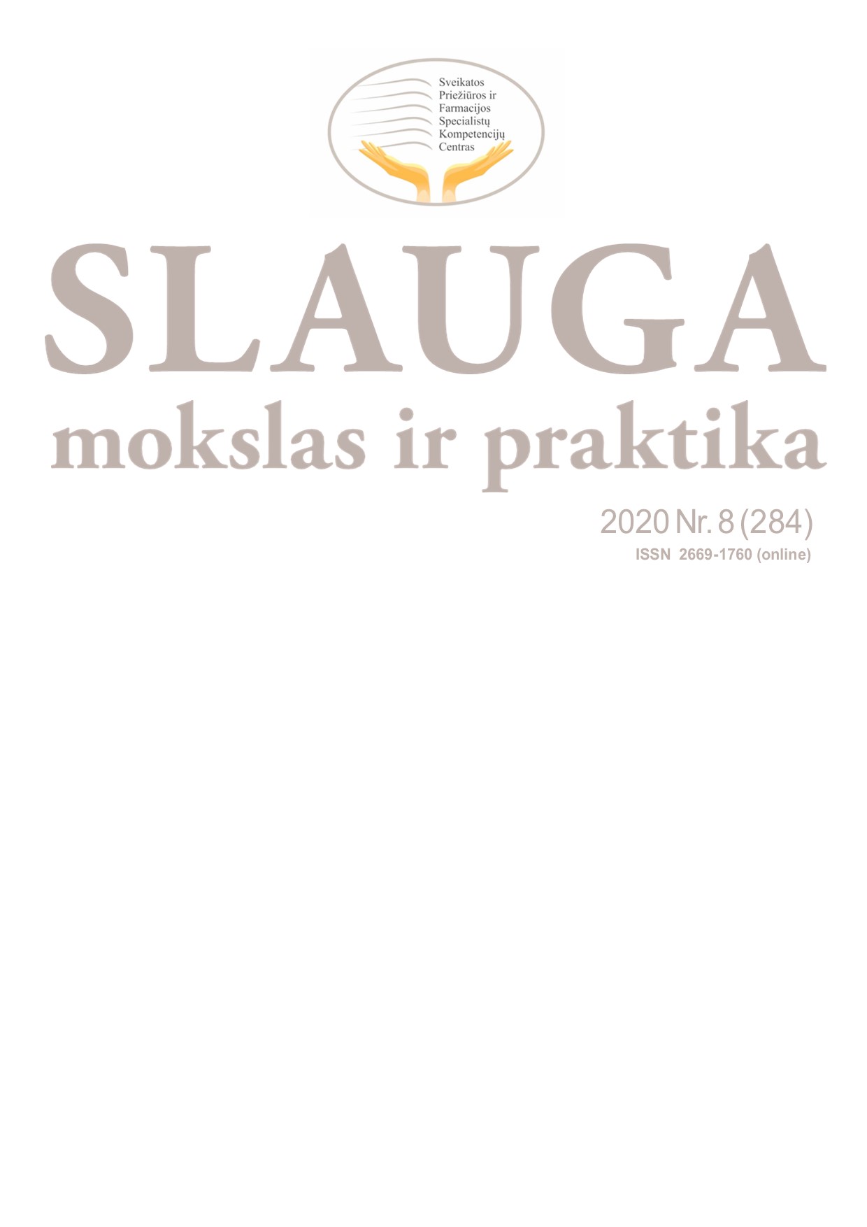 Periodinio recenzuojamo mokslo žurnalo „Slauga. Mokslas ir praktika“ viršelis